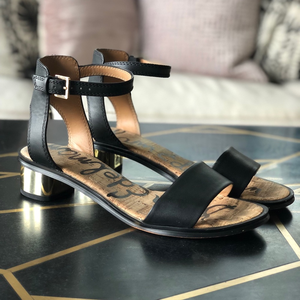 Sam Edelman, Teri, Low Heel Strap Sandal Blk 8.5